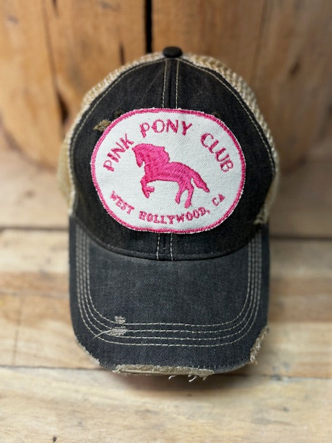 Pink Pony Club Distressed Mesh Snapback Baseball Cap - The Dock Drop