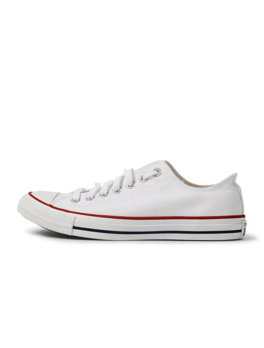 White sneaker with red accent on a white background
