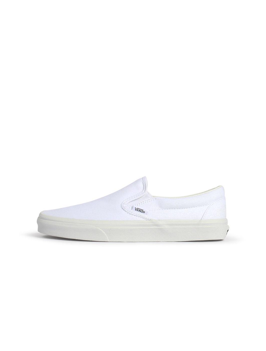 White slip-on sneaker on a white background