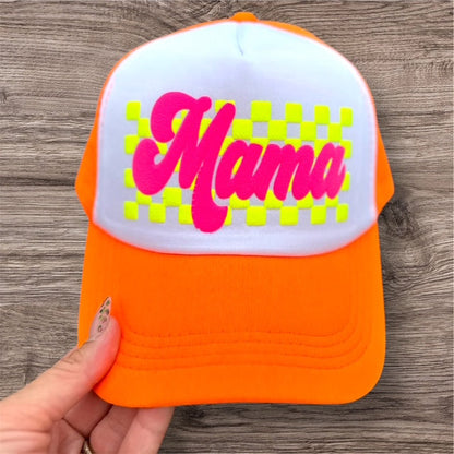 Trucker Hat -  "Mama" Orange Hat - The Dock Drop