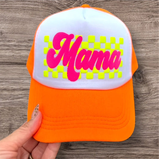 Trucker Hat -  "Mama" Orange Hat - The Dock Drop