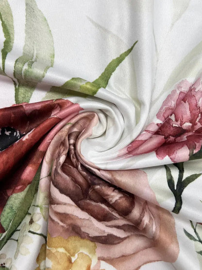 Two-Piece Floral Midi Dress Set – Sleeveless A-Line Dress + Short Sleeve Bolero (S–2XL)