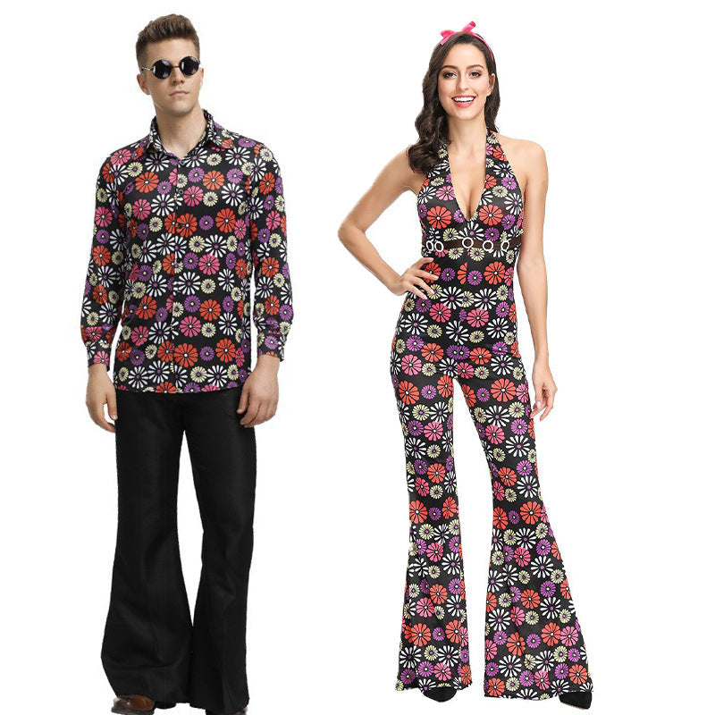 70s Disco Onesie Costume - Vintage Jumpsuit for Couple