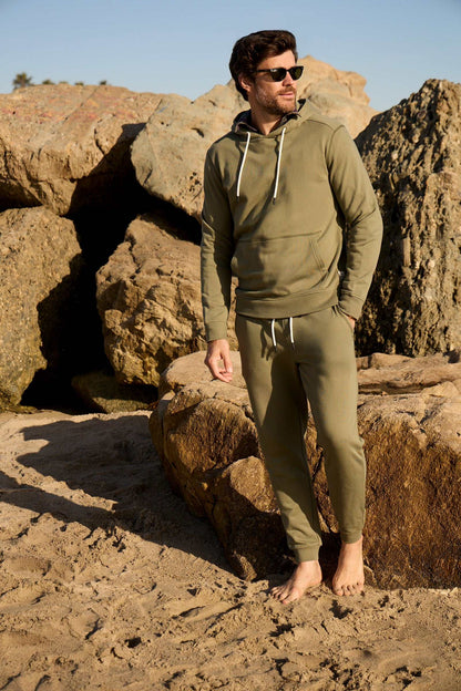 Dune Drawstring Terry Jogger - Lichen Green - The Dock Drop