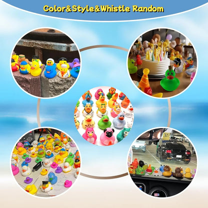 30 – Pack Rubber Ducks in Bulk,assortment Duckies for Jeep Ducking Floater Duck Bath Toys Party Favors Color&style&whistle Ra