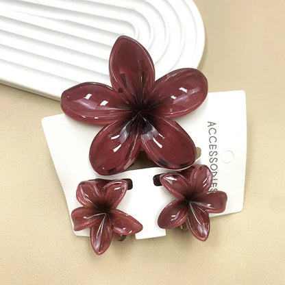 3-Piece Tropical Flower Hair Claw Clip Set