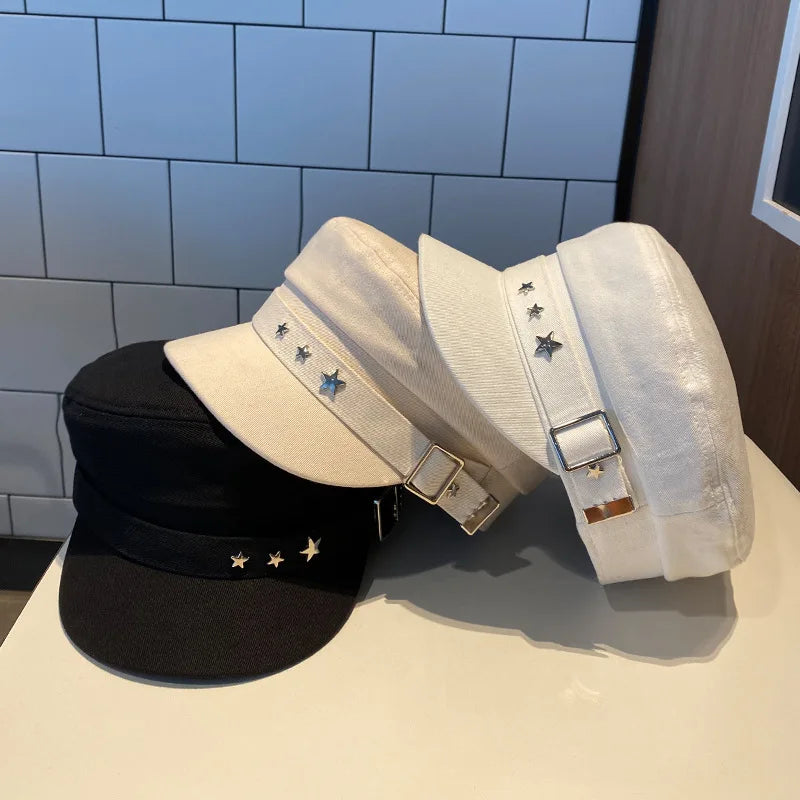 Star Accent Sailor Cap – Adjustable Cotton Hat