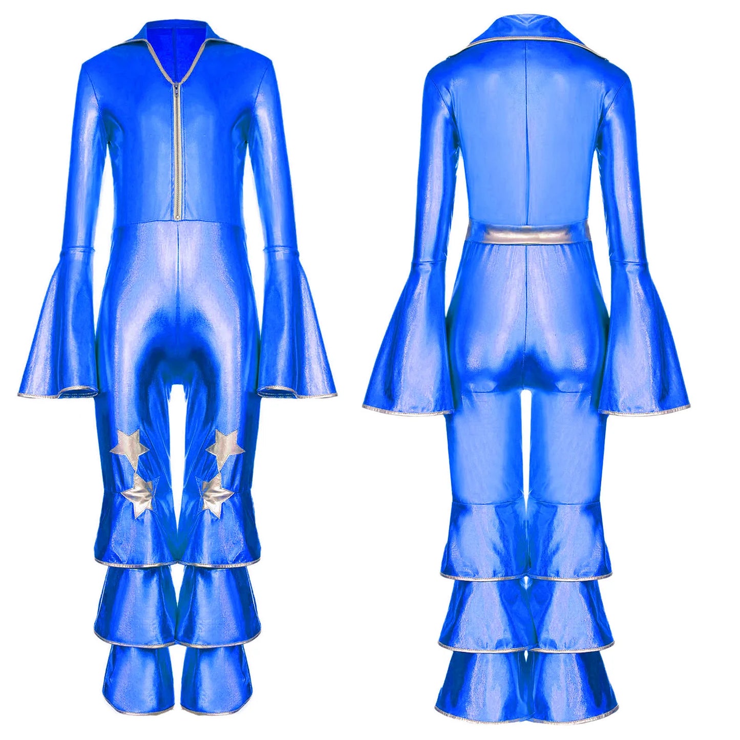 Girls’ Metallic Bell Bottom Jumpsuit – Retro Theme Night Costume