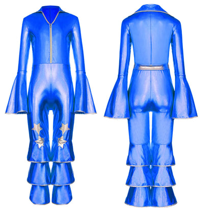 Girls’ Metallic Bell Bottom Jumpsuit – Retro Theme Night Costume