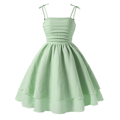 Girls’ Tiered Sling Dress – Sleeveless, Stretch Waist (8Y–12Y)