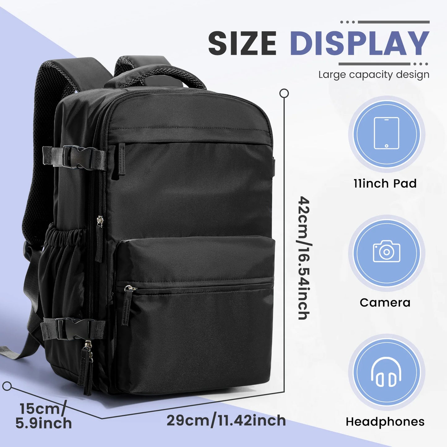 Vacuum Compression Travel Backpack – Expandable Carry-On, 20–35L