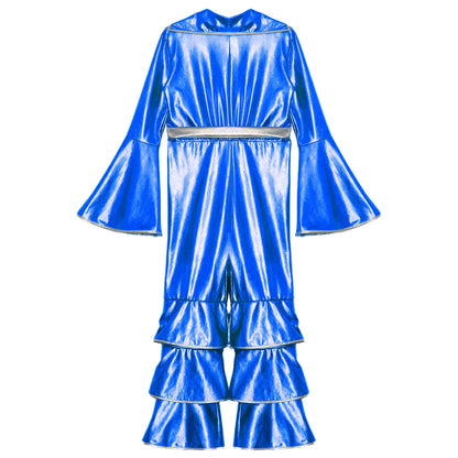 Girls’ Metallic Bell Bottom Jumpsuit – Retro Theme Night Costume
