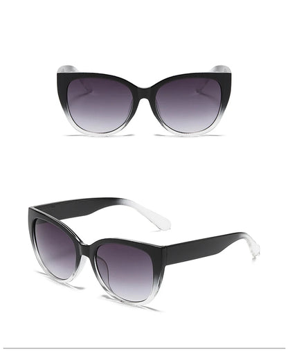 Gradient Cat-eye Minimalist Sunglasses Unisex European American Style Sun Protection Sunglasses Wide Leg Design