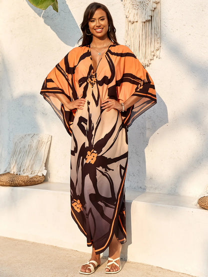 Women’s Flowing Caftan Cover-Up – Beach & Poolside Elegance