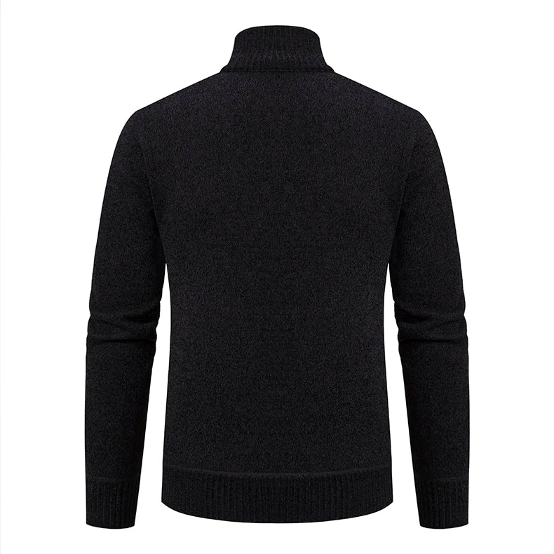 Men’s Stand-Collar Zip Knit Cardigan – Thick, Warm, Everyday Layer