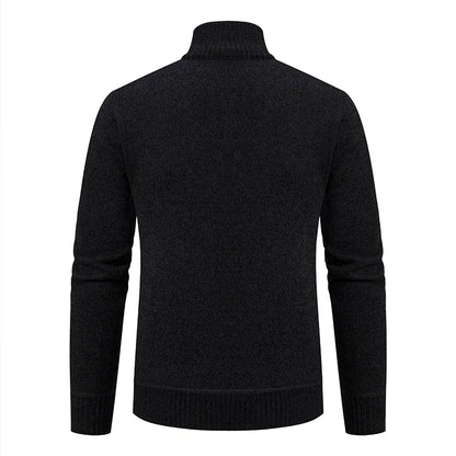 Men’s Stand-Collar Zip Knit Cardigan – Thick, Warm, Everyday Layer