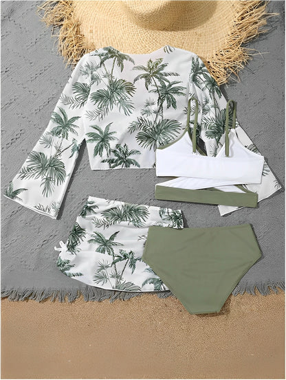Girls’ 4-Piece Tropical Breeze Swim Set