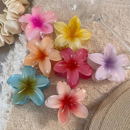 Tropical Flower Hair Claw Clip – Gradient Color