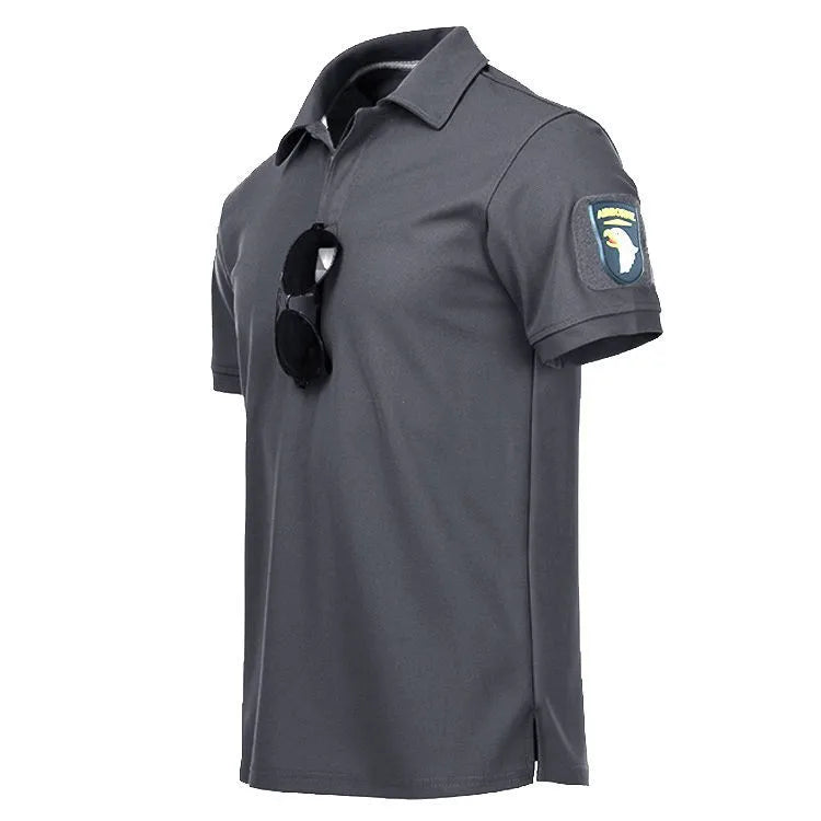 Men’s Quick Dry Polo Shirt – Breathable Short Sleeve Lapel Collar – Green – M