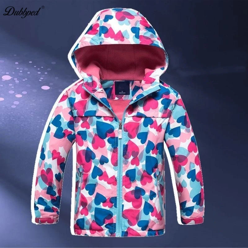 Girls' Polar Fleece Hooded Winter Jacket