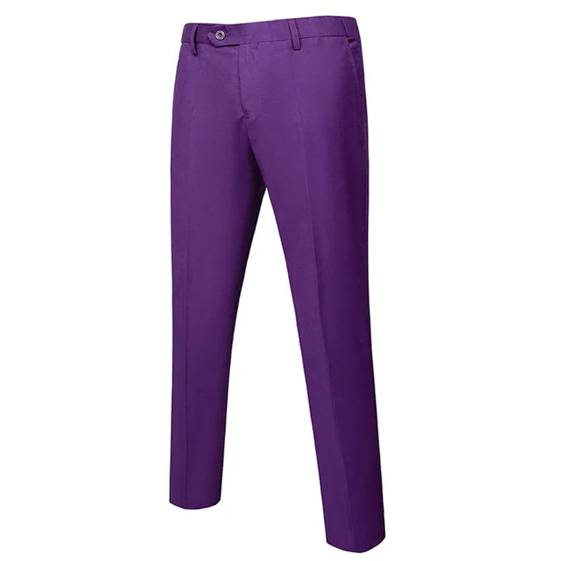 Solid Formal Tailored Suit Trousers