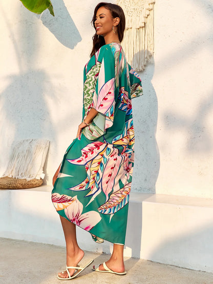 Women’s Flowing Caftan Cover-Up – Beach & Poolside Elegance