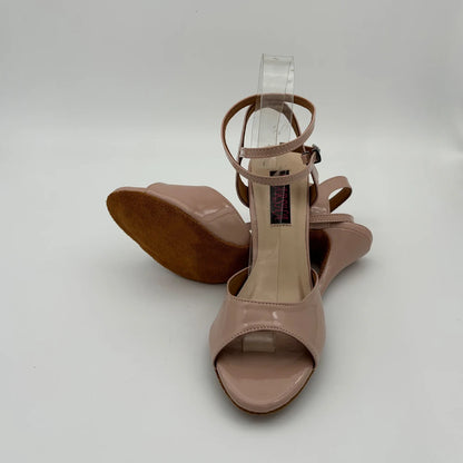Women’s Satin Latin Dance Heels – Adjustable Strap, Suede Sole