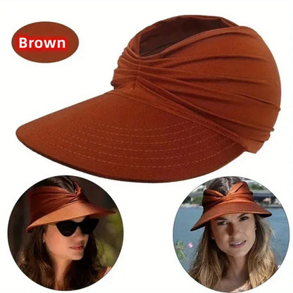 Women’s Foldable Sun Visor Hat – Wide Brim UV Protection