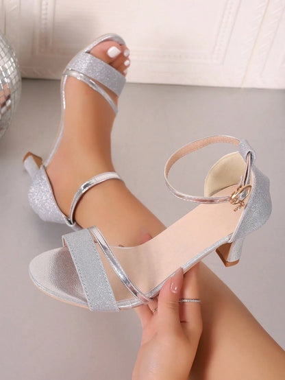 Women’s Open-Toe Heeled Sandals – Ankle Strap, Party Style