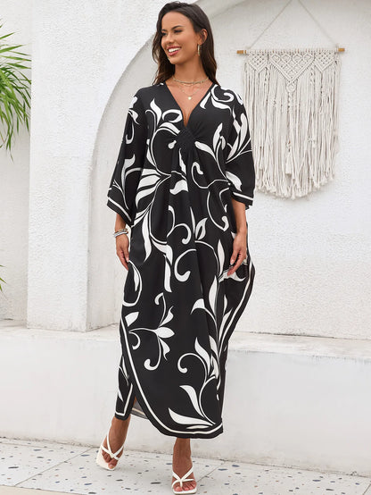 Women’s Flowing Caftan Cover-Up – Beach & Poolside Elegance