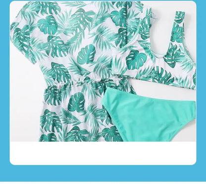 Girls 3-Piece Swimsuit Set — Bikini, Briefs and Cover-Up