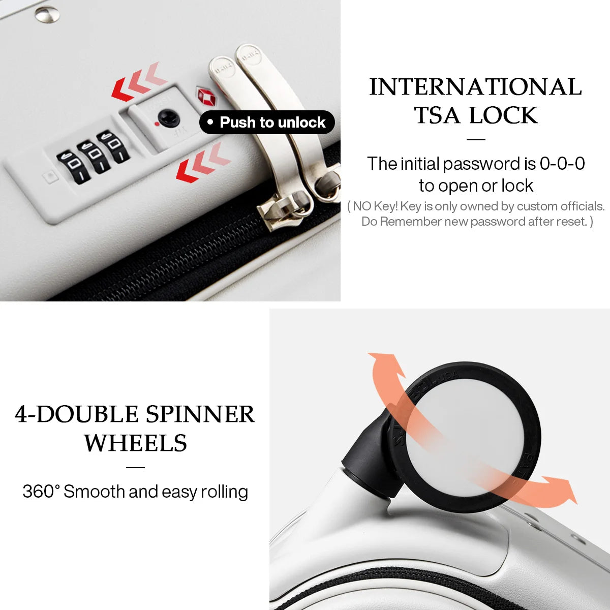 Aluminum-Frame Hardshell Spinner Suitcase