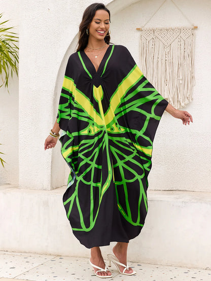 Women’s Flowing Caftan Cover-Up – Beach & Poolside Elegance