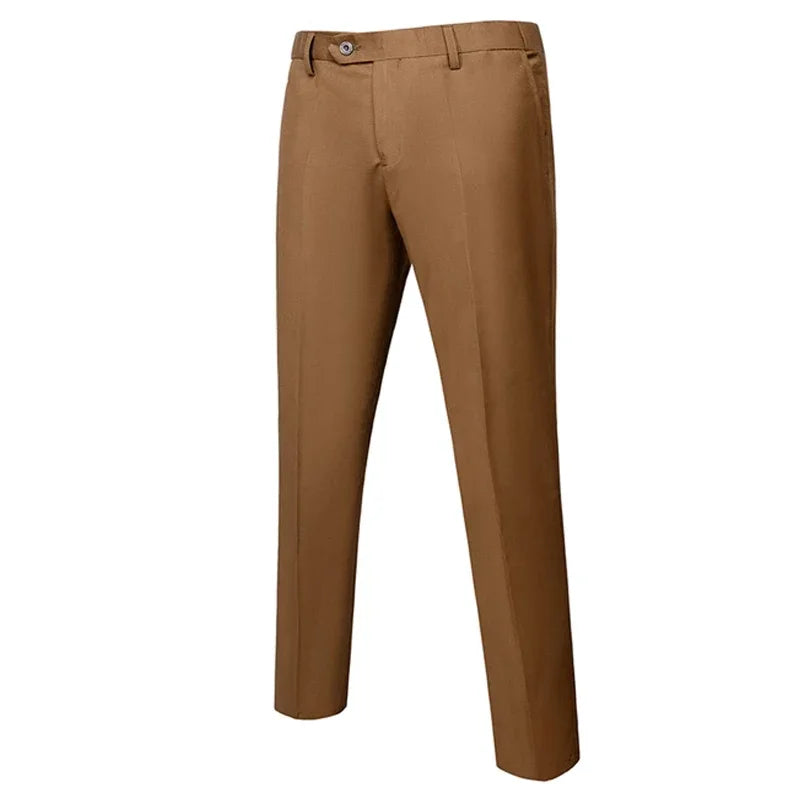 Solid Formal Tailored Suit Trousers