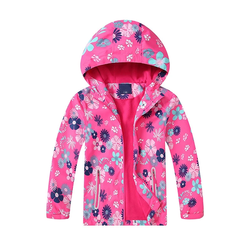 Girls' Polar Fleece Hooded Winter Jacket