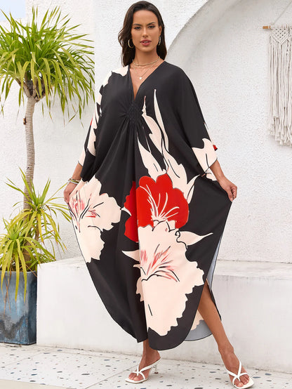 Women’s Flowing Caftan Cover-Up – Beach & Poolside Elegance