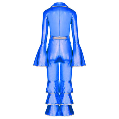 Girls’ Metallic Bell Bottom Jumpsuit – Retro Theme Night Costume