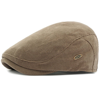 Men’s Adjustable Corduroy Flat Cap – Classic Casual Style