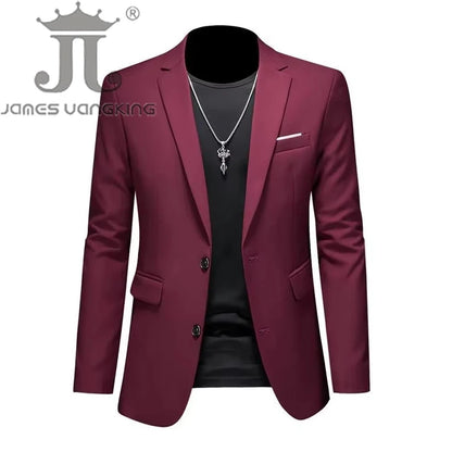 Men’s & Teens Solid Color Single-Button Blazer – Formal & Semi-Formal