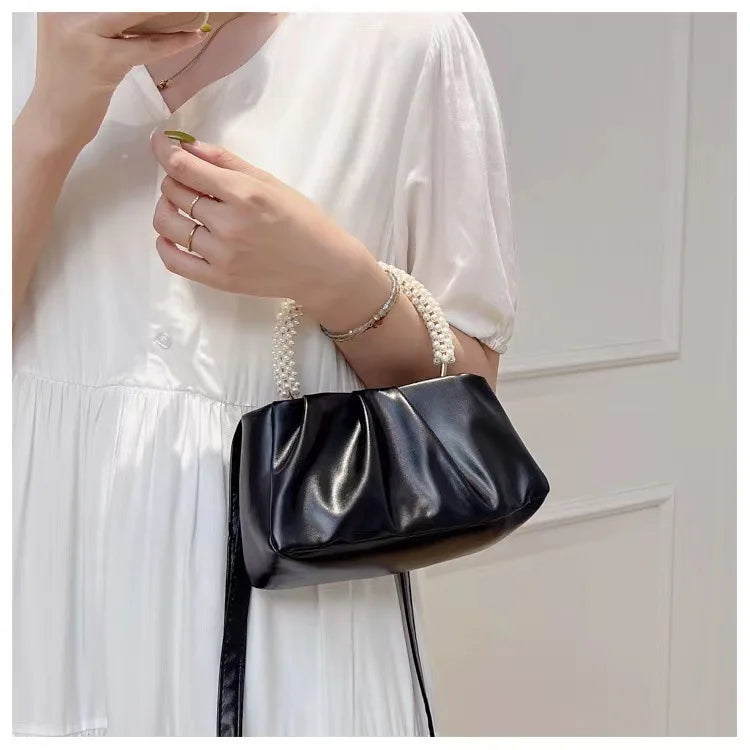 Pearl Handle Evening Clutch Bag