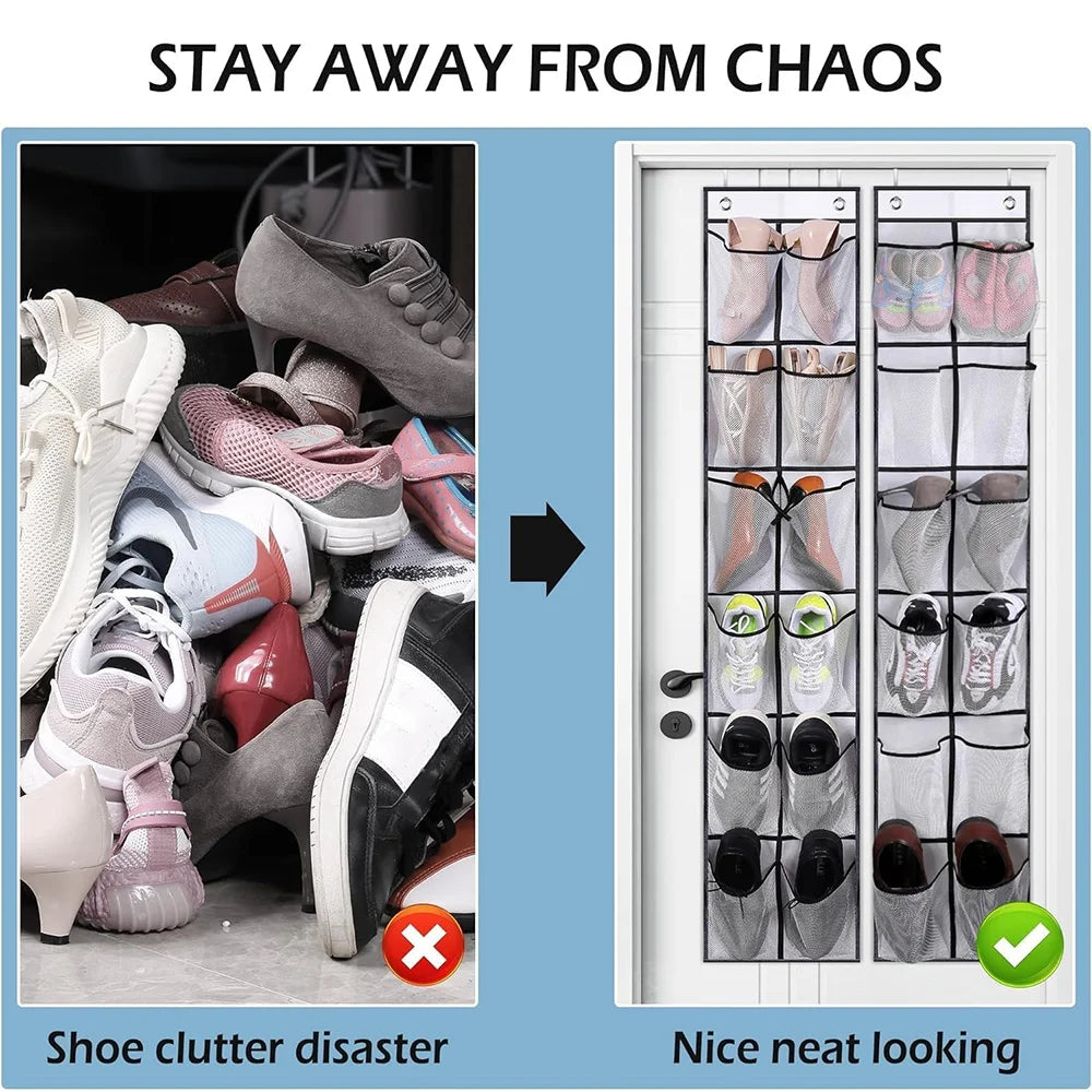 Over-the-Door Shoe Organizer (12-Pocket) – Cruise Cabin Space Saver
