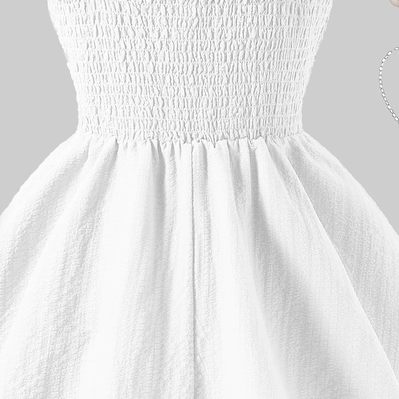 Girls’ Tiered Sling Dress – Sleeveless, Stretch Waist (8Y–12Y)