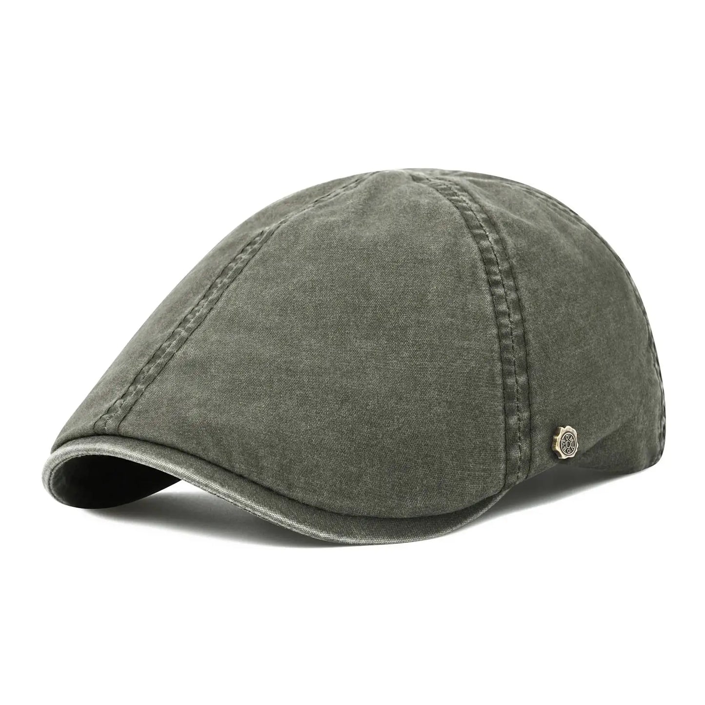 Men’s Washed Cotton Flat Cap – Lightweight Casual Style
