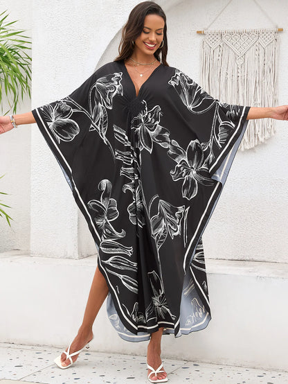 Women’s Flowing Caftan Cover-Up – Beach & Poolside Elegance