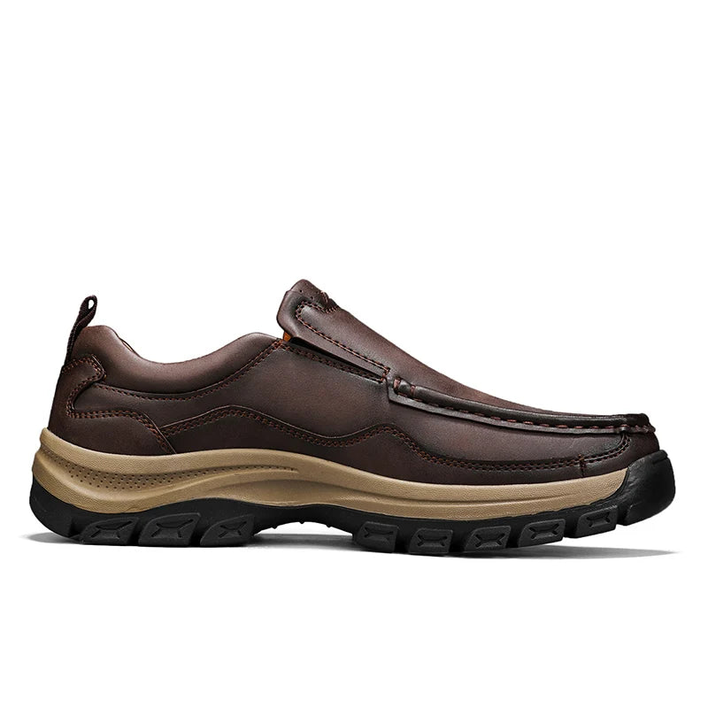 Men’s Hand-Stitched Casual Loafers – Microfiber Upper, Slip-On Comfort