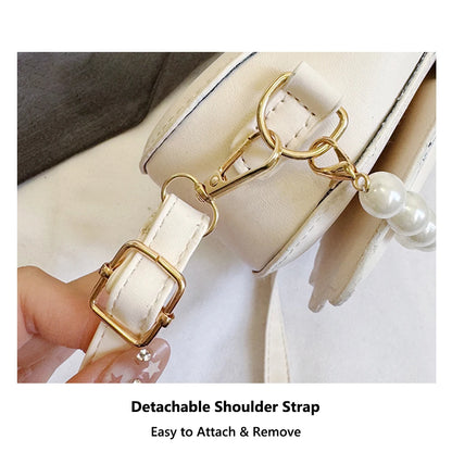 Shell-Shaped Crossbody Bag – Pearl Trim, Compact Chic