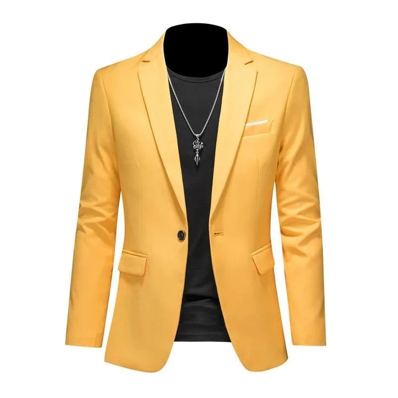 Men’s & Teens Solid Color Single-Button Blazer – Formal & Semi-Formal