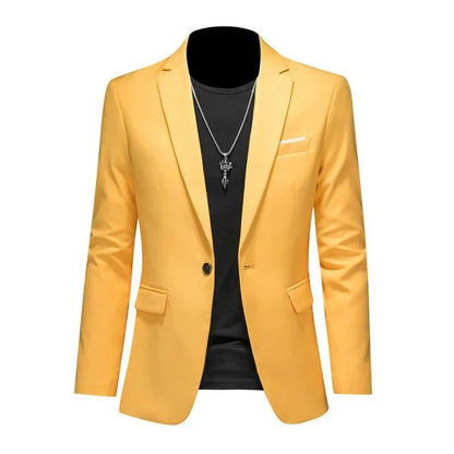 Men’s & Teens Solid Color Single-Button Blazer – Formal & Semi-Formal
