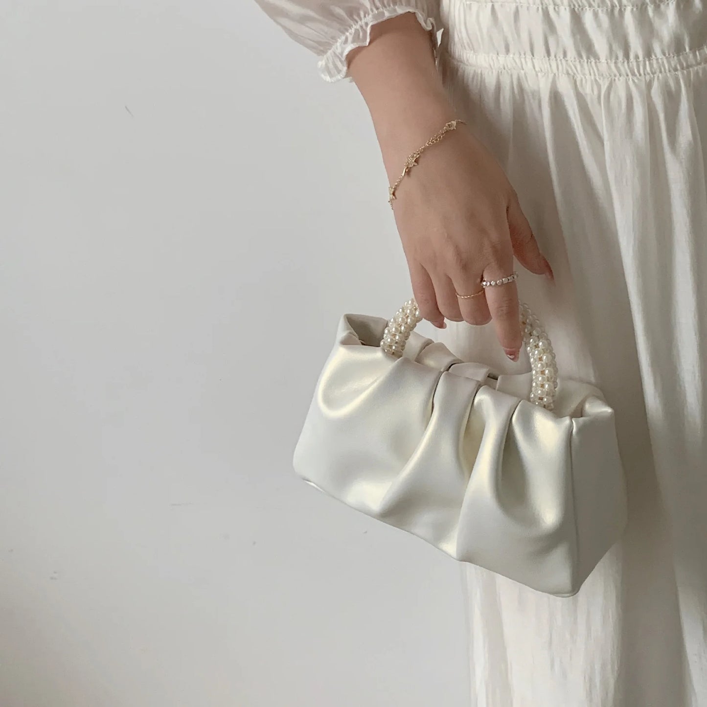 Pearl Handle Evening Clutch Bag