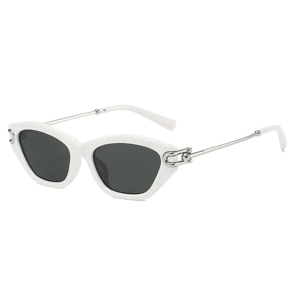 Silver-Accent Square UV400 Sunglasses
